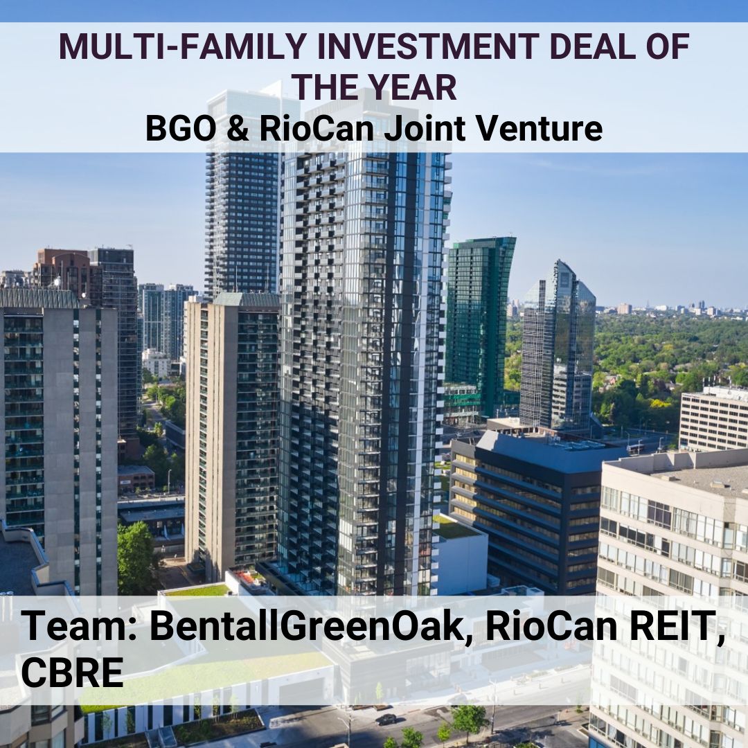 2022 REX Awards : Offre de l’investissement multifamilial de l’année – Coentreprise BGO et RioCan