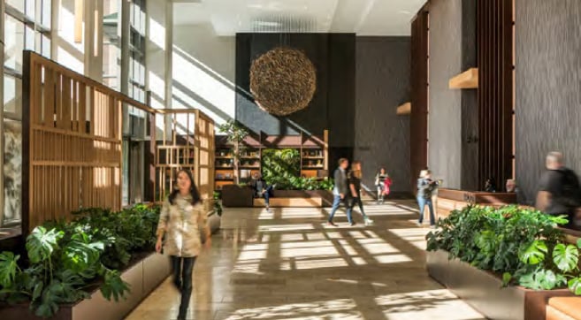 Lobby of Class A Denver office building