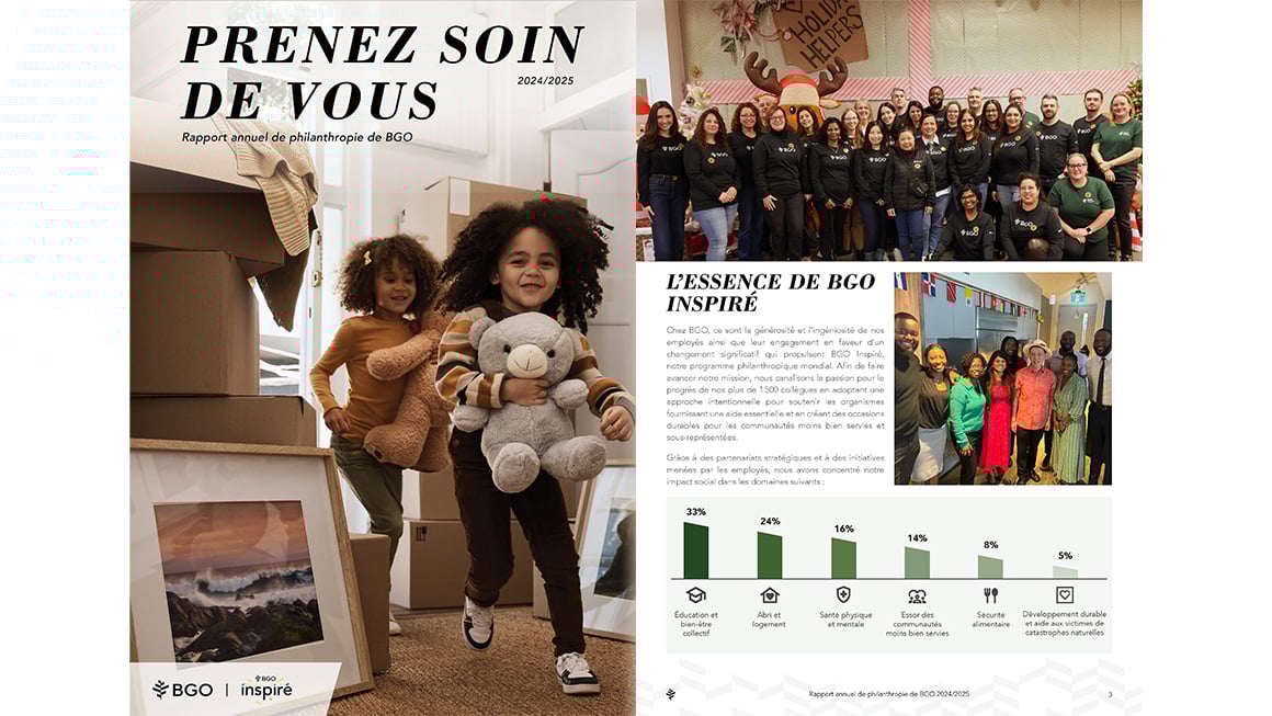 Prenez soin de vous 2024/2025 - Rapport annuel de philanthropie de BGO